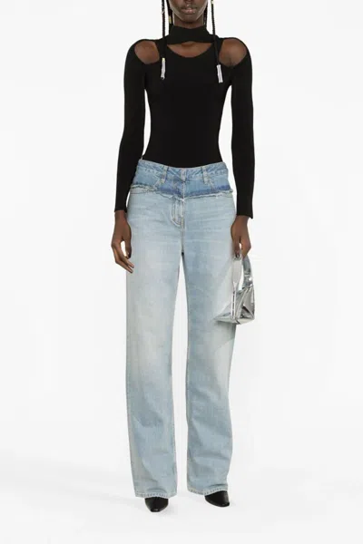 Shop Givenchy Women Baggy Jeans In Blue