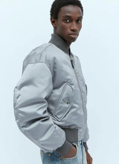 Shop Gucci Men Down Bomber Jacket In Gray