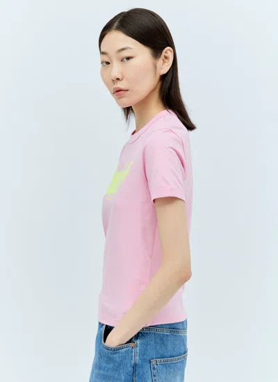 Shop Gucci Women Graphic Applique T-shirt In Pink