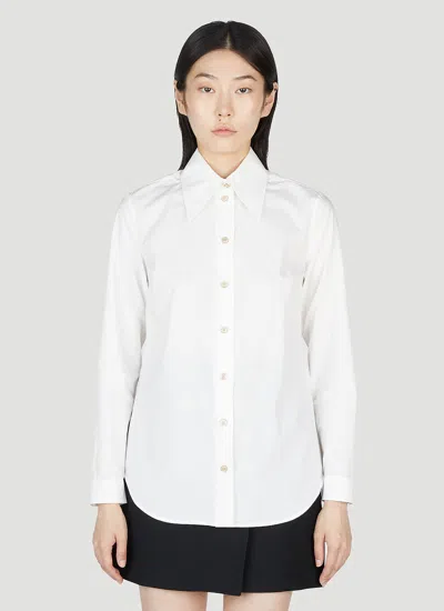 Shop Gucci Women Point Collar Shirt In White