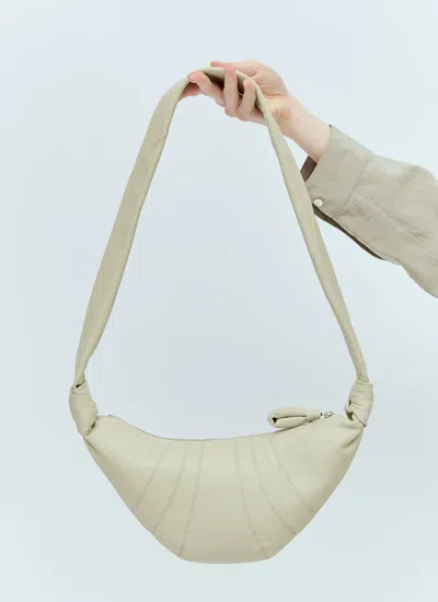 Shop Lemaire Women Small Croissant Shoulder Bag In Cream