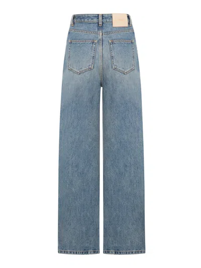 Shop Loewe Women High Waisted Jeans In Blue