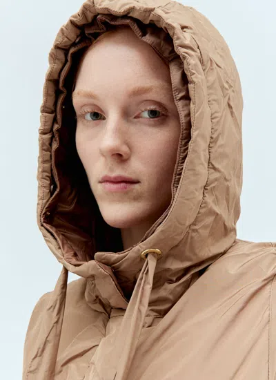 Shop Max Mara Women Reversible Hooded Gilet In Brown