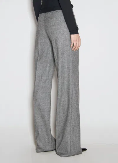 Shop Saint Laurent Women Prince Of Wales Flared Pants In Gray