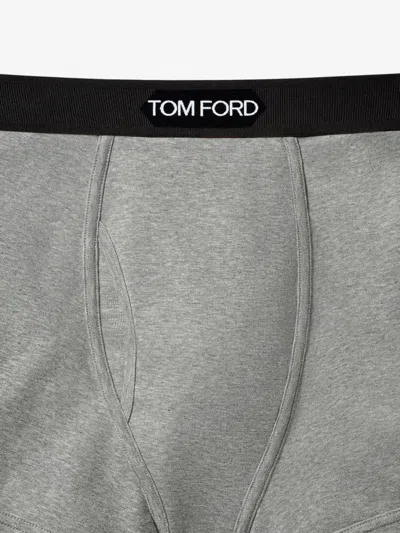 Shop Tom Ford Man Boxer Man Grey Underwear In Gray