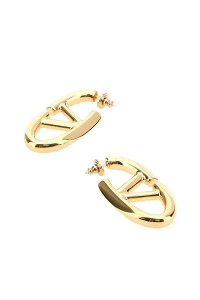 Shop Valentino Garavani Woman Gold Metal Vlogo The Bold Earrings