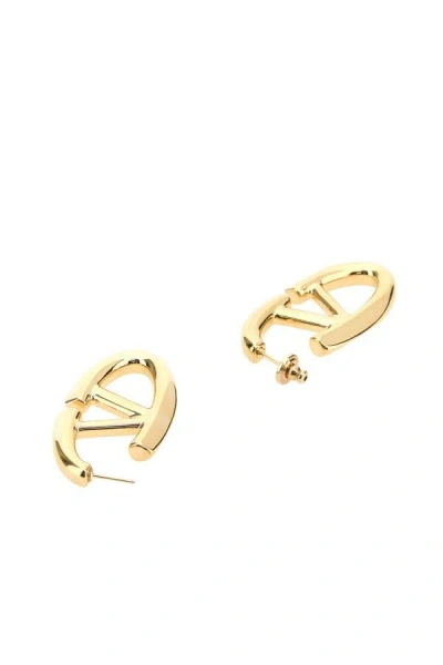 Shop Valentino Garavani Woman Gold Metal Vlogo The Bold Earrings