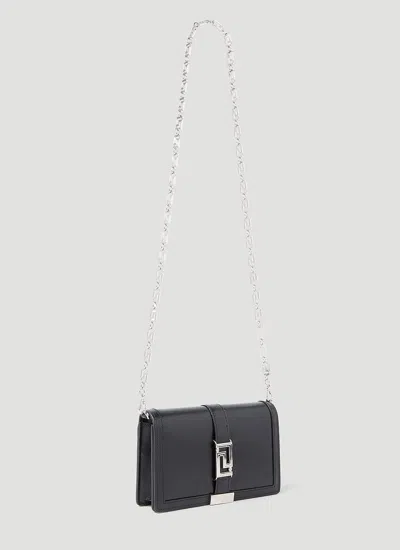 Shop Versace Women Greca Goddess Mini Shoulder Bag In Black