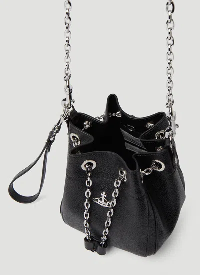 Shop Vivienne Westwood Women Chrissy Small Bucket Shoulder Bag In Black