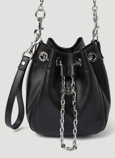 Shop Vivienne Westwood Women Chrissy Small Bucket Shoulder Bag In Black