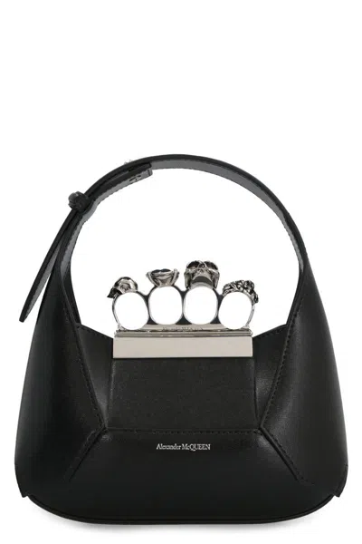 Shop Alexander Mcqueen Jewel Mini Hobo Bag In Black