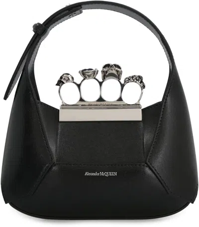 Shop Alexander Mcqueen Jewel Mini Hobo Bag In Black