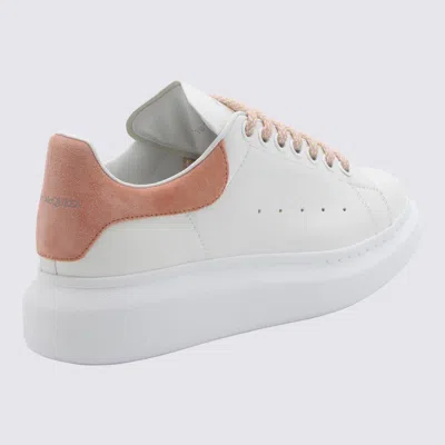 Shop Alexander Mcqueen White And Clay Leather Oversized Sneakers In White/clay