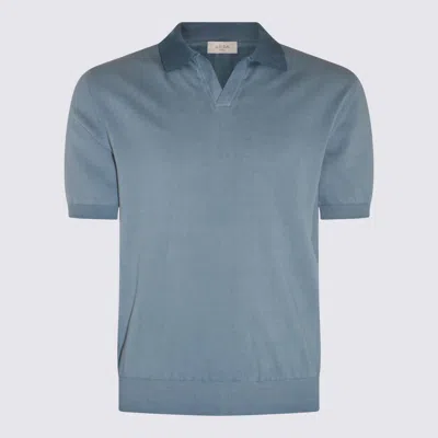 Shop Altea Light Blue Cotton Polo Shirt In Carta Da Zucchero
