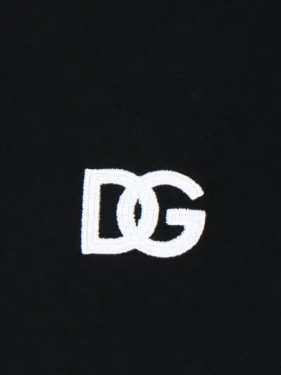 Dolce & Gabbana Logo-embroidered Polo T-shirt In Black