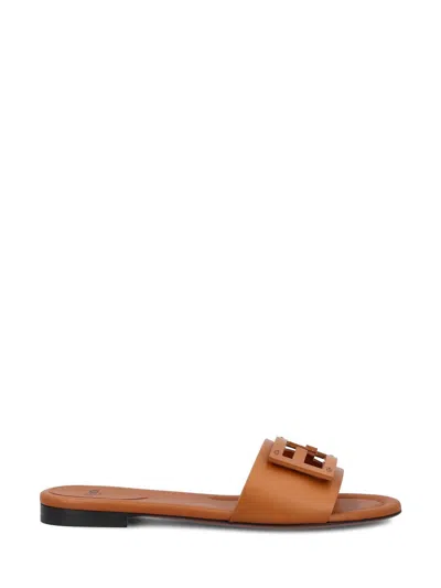 Shop Fendi Sandals In Leather Bag+leather Bag