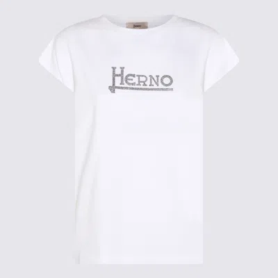 Shop Herno White Cotton Blend T-shirt