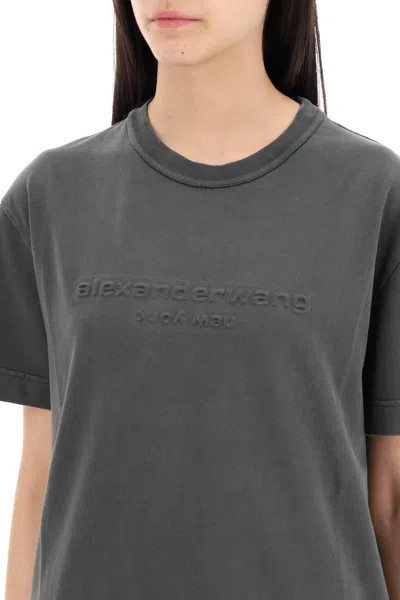 Shop Alexander Wang Embossed Logo T Shirt
