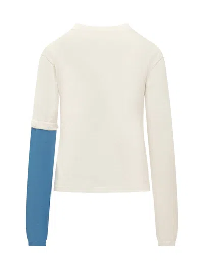 Shop Jw Anderson J.w. Anderson Ivory Silk Blend Sweater In White