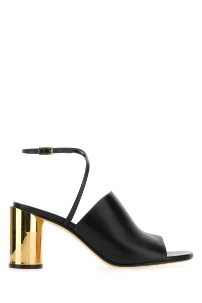 Shop Lanvin Sandals In Blackgold