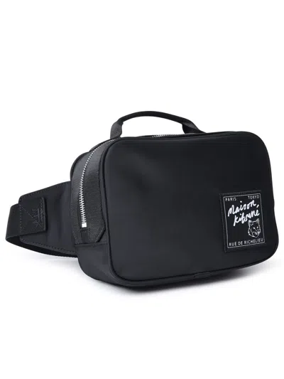 Shop Maison Kitsuné The Traveler Nylon Belt Bag In Black
