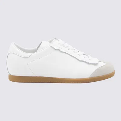 Shop Maison Margiela White Leather And Suede Sneakers