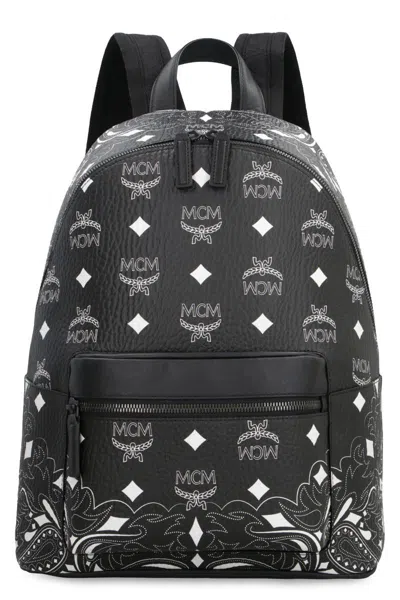 Shop Mcm Stark Faux Leather Backpack In Black