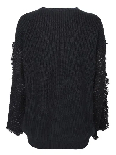 Msgm Ribbed Sweater In Black