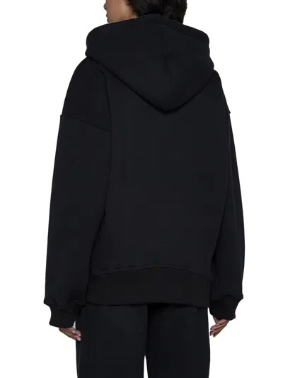 Off-white Off White Logo Cotton Hoodie In Black