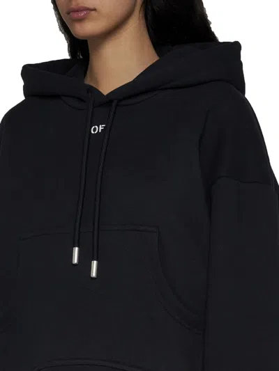Off-white Off White Logo Cotton Hoodie In Black