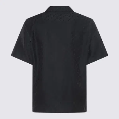Shop Off-white Black Cotton And Silk Blend Shirt