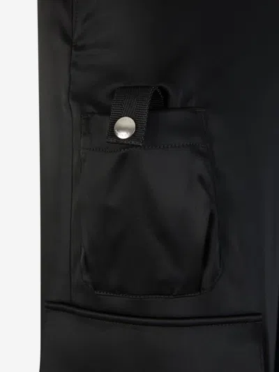 Shop Off-white Satin Cargo Pants In Black