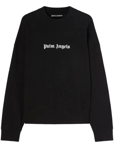 Shop Palm Angels Crew-neck Sweatshirt With Print In Black