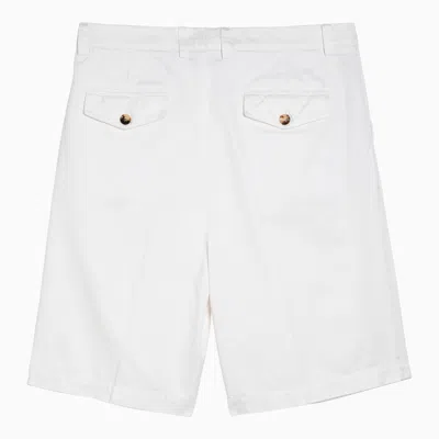 Shop Brunello Cucinelli White Cotton Bermuda Shorts