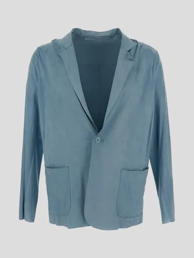 Shop Salvatore Santoro Jacket In Azzure Grey/beige/mc