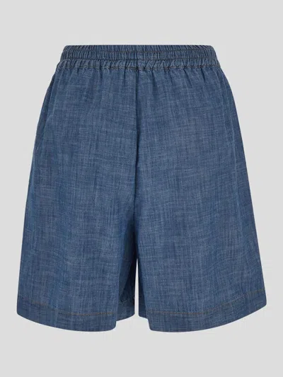 Shop Semicouture Shorts In Chambray
