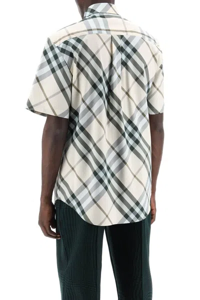 Shop Burberry Short Sleeved Checkered Shirt