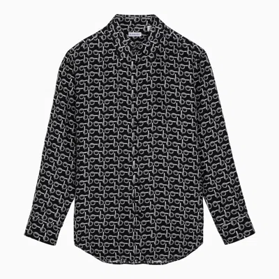 Shop Burberry Silk Shirt With B Pattern