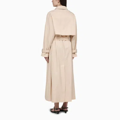 Shop Calvin Klein Beige Cotton Blend Trench Coat