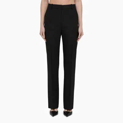 Shop Calvin Klein Black Viscose Blend Regular Trousers