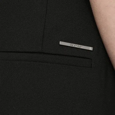 Shop Calvin Klein Black Viscose Blend Regular Trousers