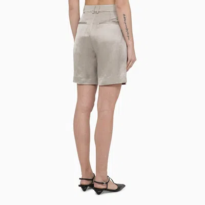 Shop Calvin Klein Sand Coloured Linen Blend Bermuda Shorts