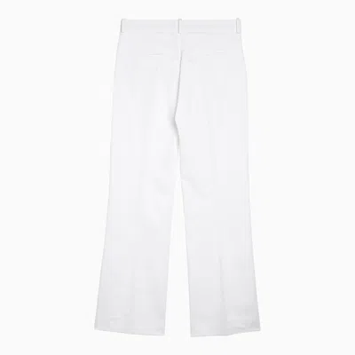Shop Calvin Klein White Viscose Blend Regular Trousers