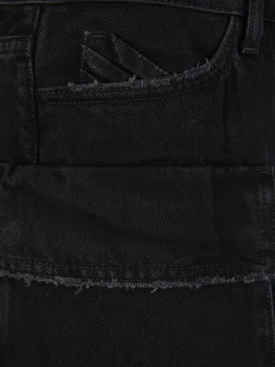 Shop Attico The  Mini Denim Skirt In Black