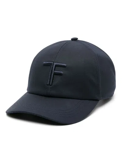 Shop Tom Ford Logo Embroidery Cap In Blue