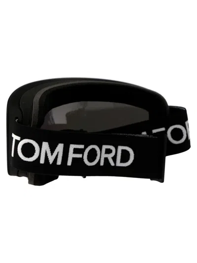 Shop Tom Ford Sunglasses In 01c Nero Lucido / Fumo Specchiato