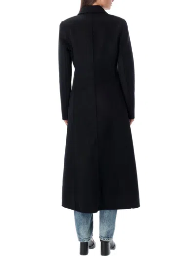 Shop Tory Burch Long Coat In Black