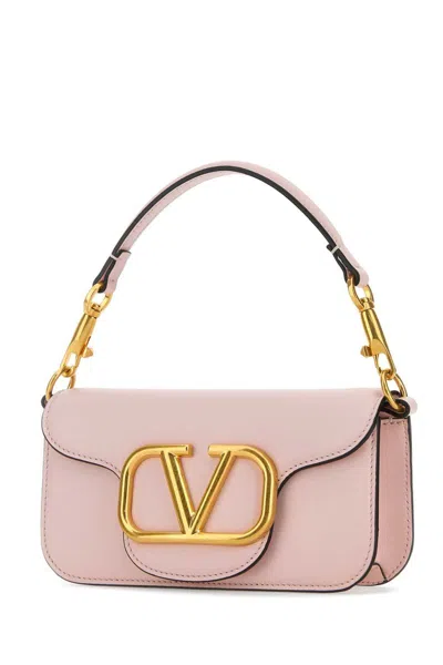 Shop Valentino Garavani Locò Small Leather Shoulder Bag In Rosequartz
