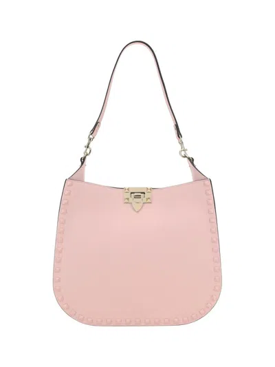 Shop Valentino Garavani Shoulder Bags In Rose Quartz