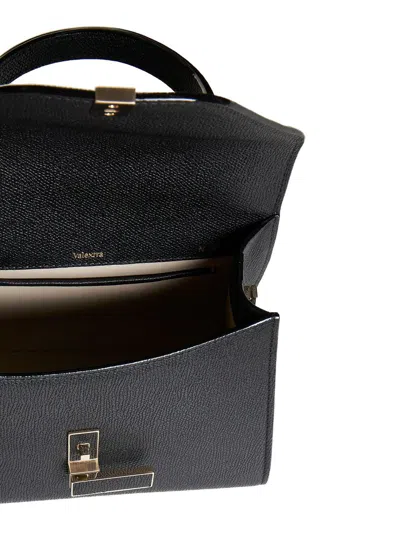 Shop Valextra Iside Mini Leather Handbag In Black